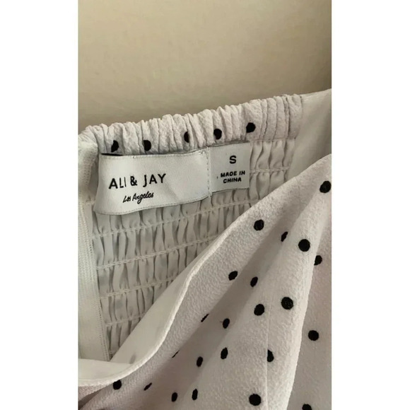 Ali and Jay LA Small Terrace Time Ruffle Slit Polka Dot Maxi Dress - Picture 7 of 11